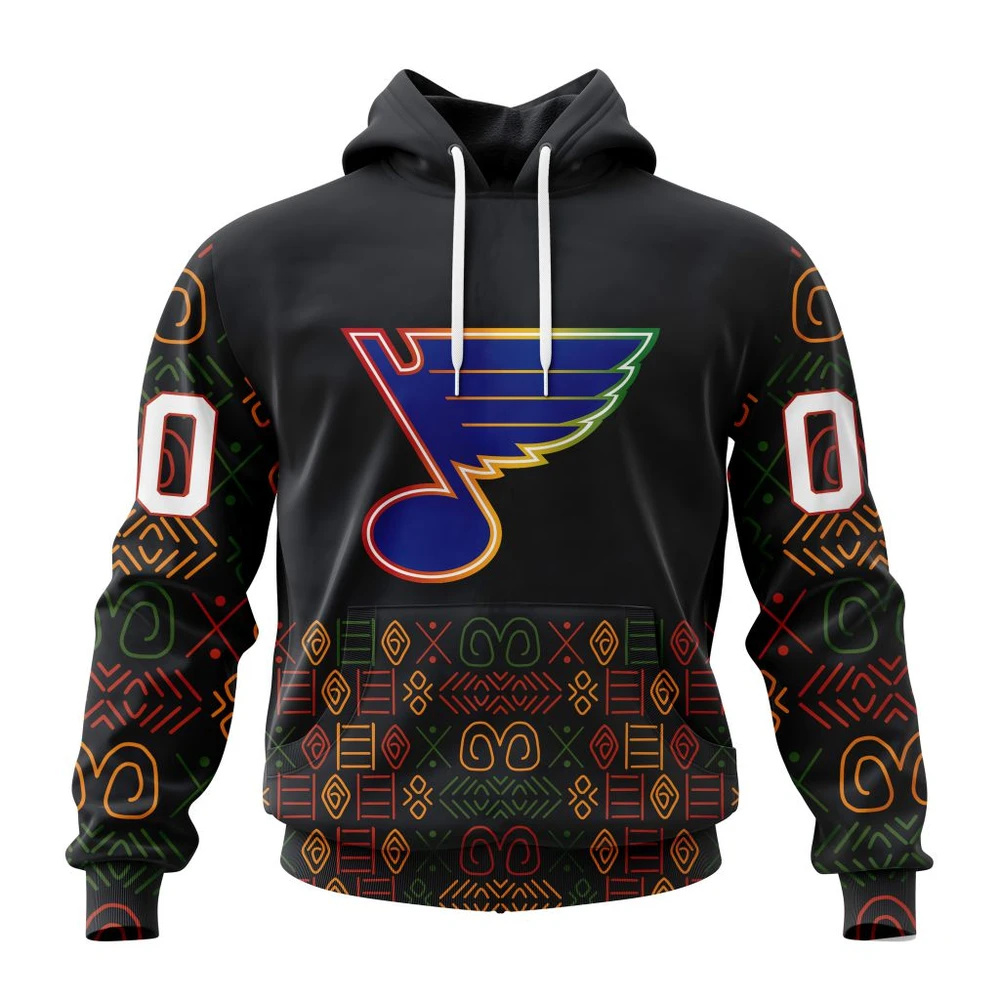 Hoodie NHL St. Louis Blues Special Design For Black History Month St2401 QTNHL080524A1049HD