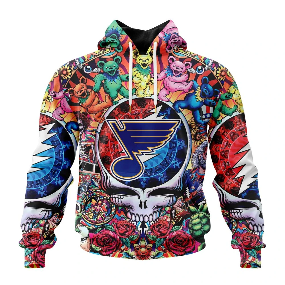 Hoodie NHL St. Louis Blues Special Grateful Dead Design St2304 QTNHL080524A1883HD