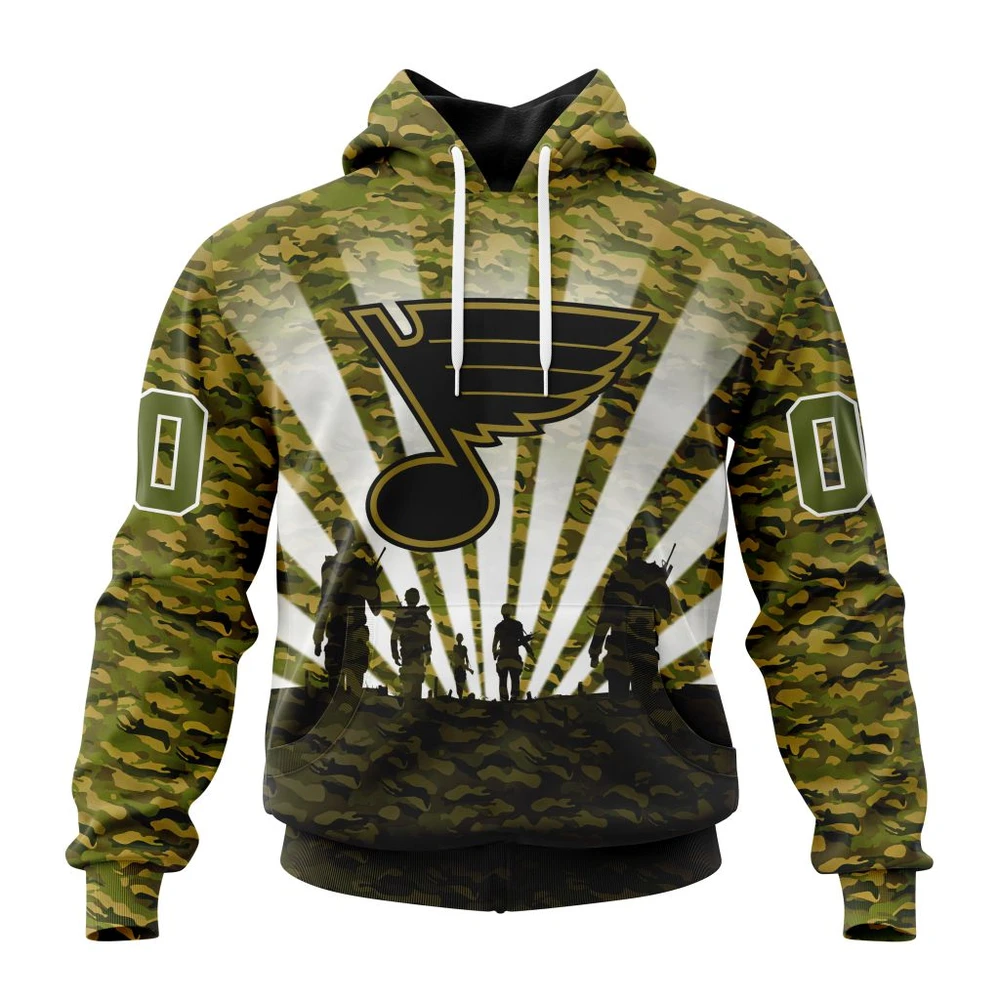 Hoodie NHL St Louis Blues Special Military Camo Kits For Veterans Day And Rememberance Day St2201 QTNHL080524A3464HD