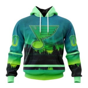 Hoodie NHL St. Louis Blues Special Northern Lights Design St2302 QTNHL080524A1369HD