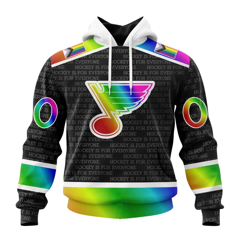 Hoodie NHL St. Louis Blues Special Pride Design Hockey Is For Everyone QTNHL080524A2701HD