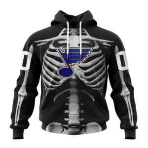 Hoodie NHL St. Louis Blues Special Skeleton Costume For Halloween St2301 QTNHL080524A2018HD