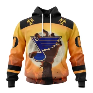 Hoodie NHL St. Louis Blues Special Zombie Design For Halloween St2305 QTNHL080524A1929HD