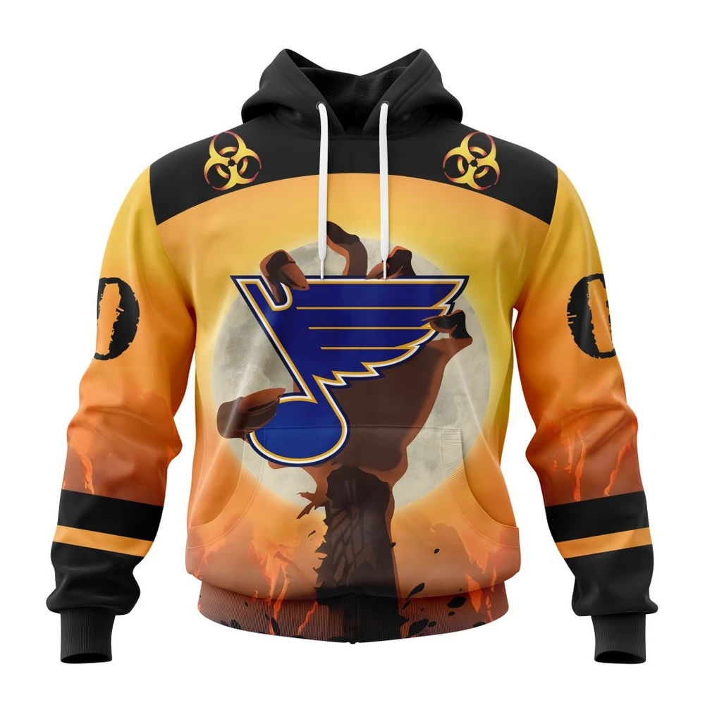Hoodie NHL St. Louis Blues Special Zombie Design For Halloween St2305 QTNHL080524A1929HD
