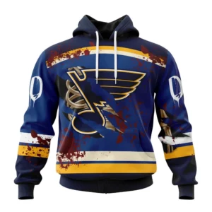 Hoodie NHL St. Louis Blues, Specialized Design Jersey With Your Ribs For Halloween QTNHL080524A3496HD