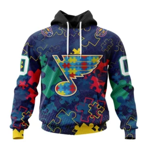 Hoodie NHL St. Louis Blues, Specialized Fearless Aganst Autism QTNHL080524A2619HD