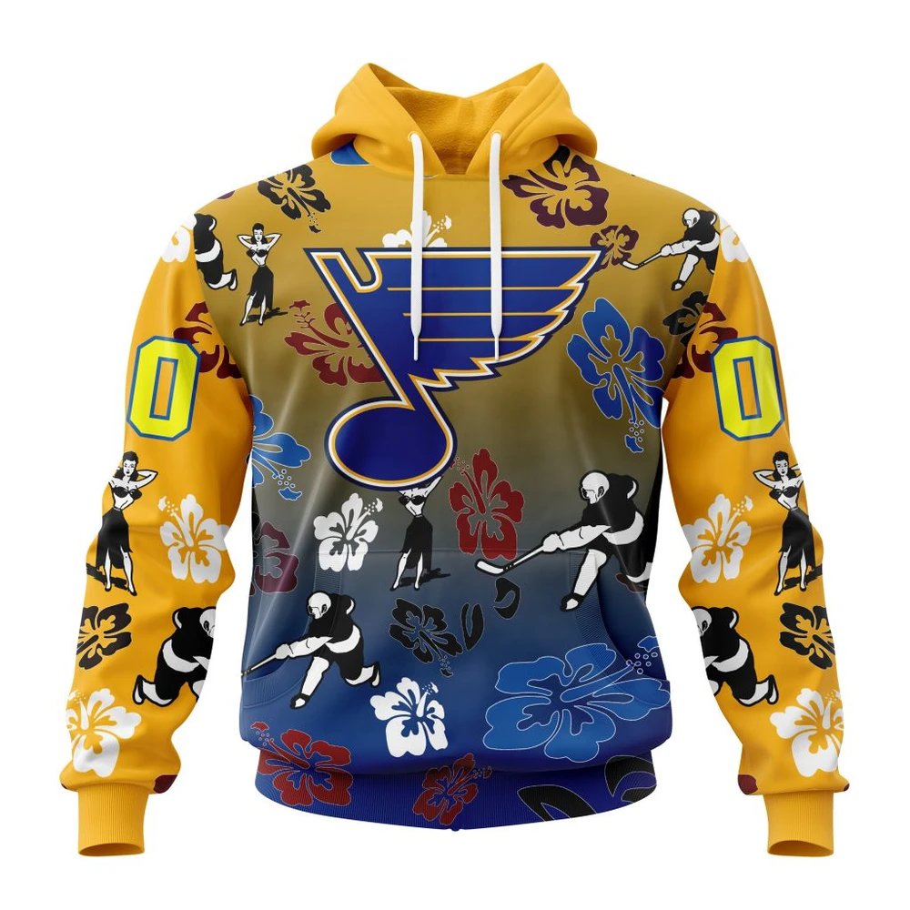 Hoodie NHL St. Louis Blues X Hawaii Specialized Design For Hawaiia V0122 QTNHL080524A3802HD