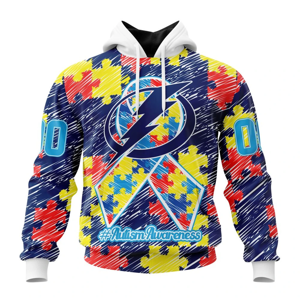 Hoodie NHL Tampa Bay Lightning Special Autism Awareness Design St2201 QTNHL080524A2464HD