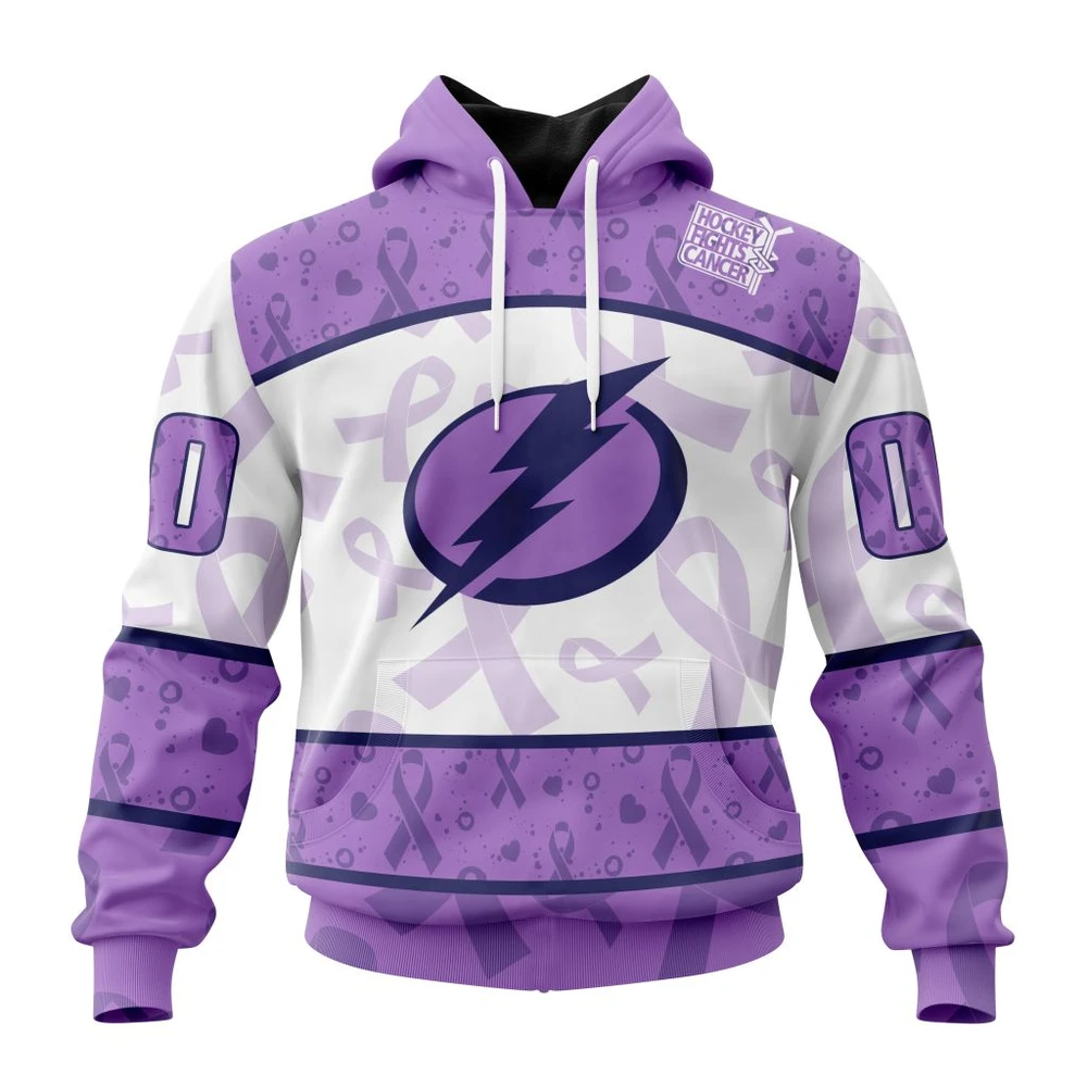 Hoodie NHL Tampa Bay Lightning Special Lavender Fight Cancer St2201 QTNHL080524A3096HD