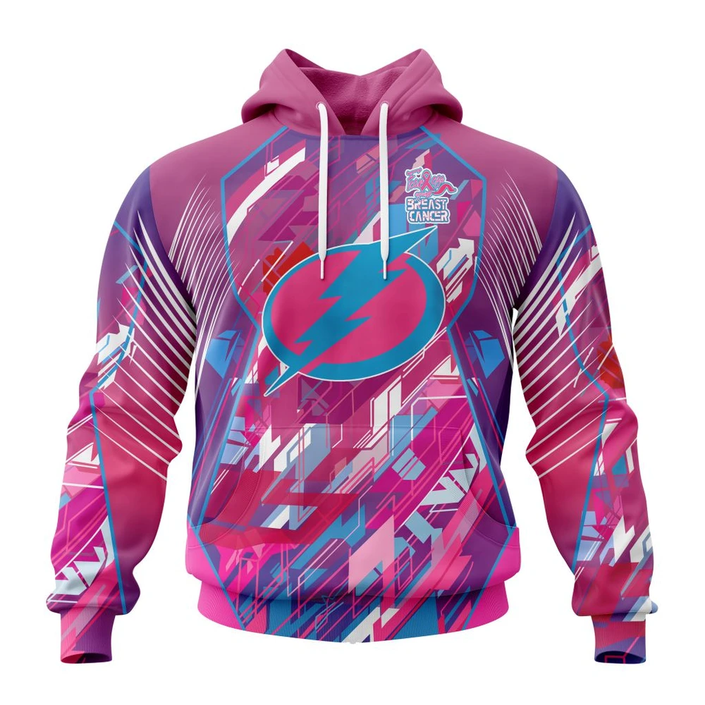 Hoodie NHL Tampa Bay Lightning, Specialized Design I Pink I Can! Fearless Again Breast Cancer QTNHL080524A3555HD