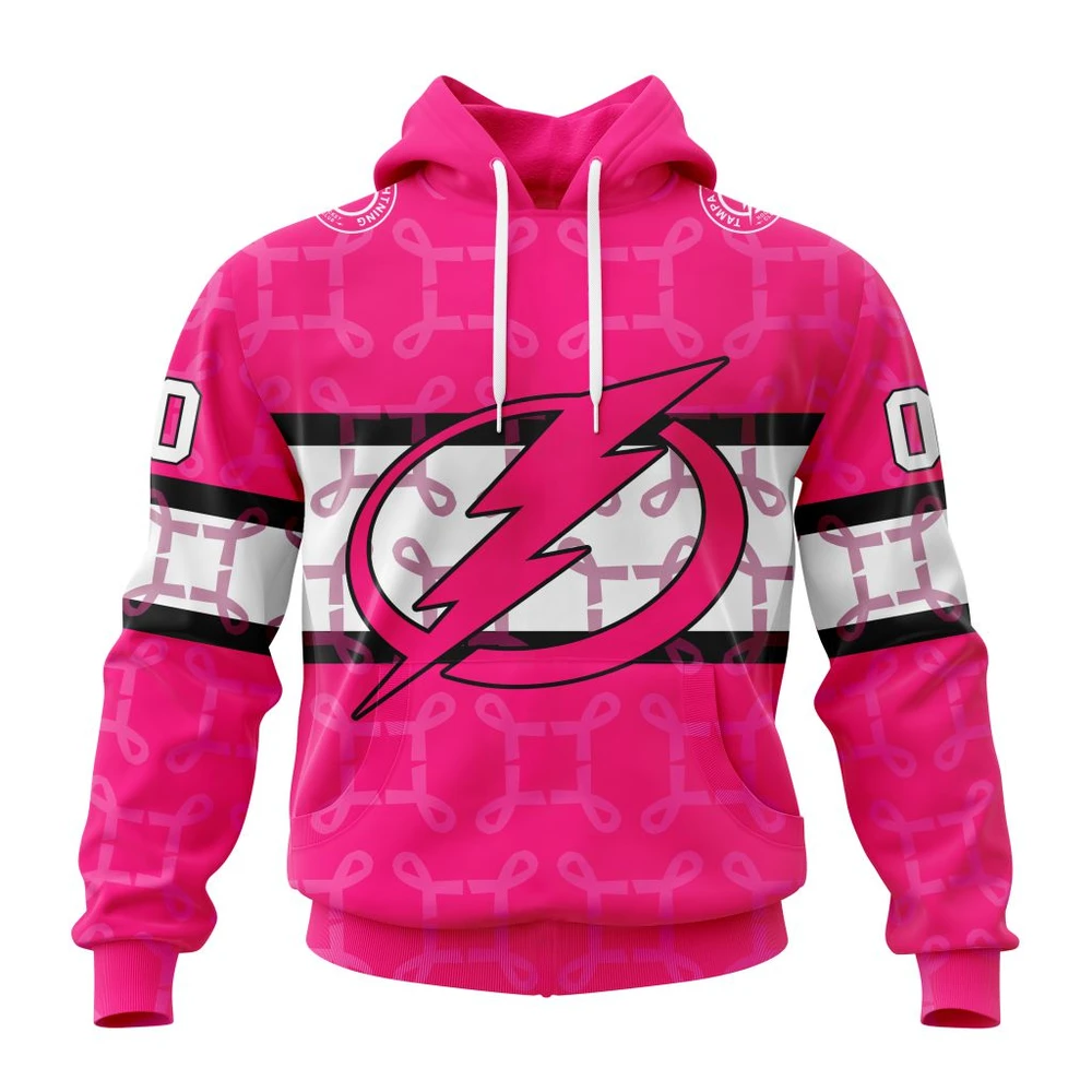 Hoodie NHL Tampa Bay Lightning, Specialized Design I Pink I Can! In October We Wear Pink Breast Cancer QTNHL080524A3610HD