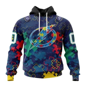 Hoodie NHL Tampa Bay Lightning, Specialized Fearless Aganst Autism QTNHL080524A2618HD