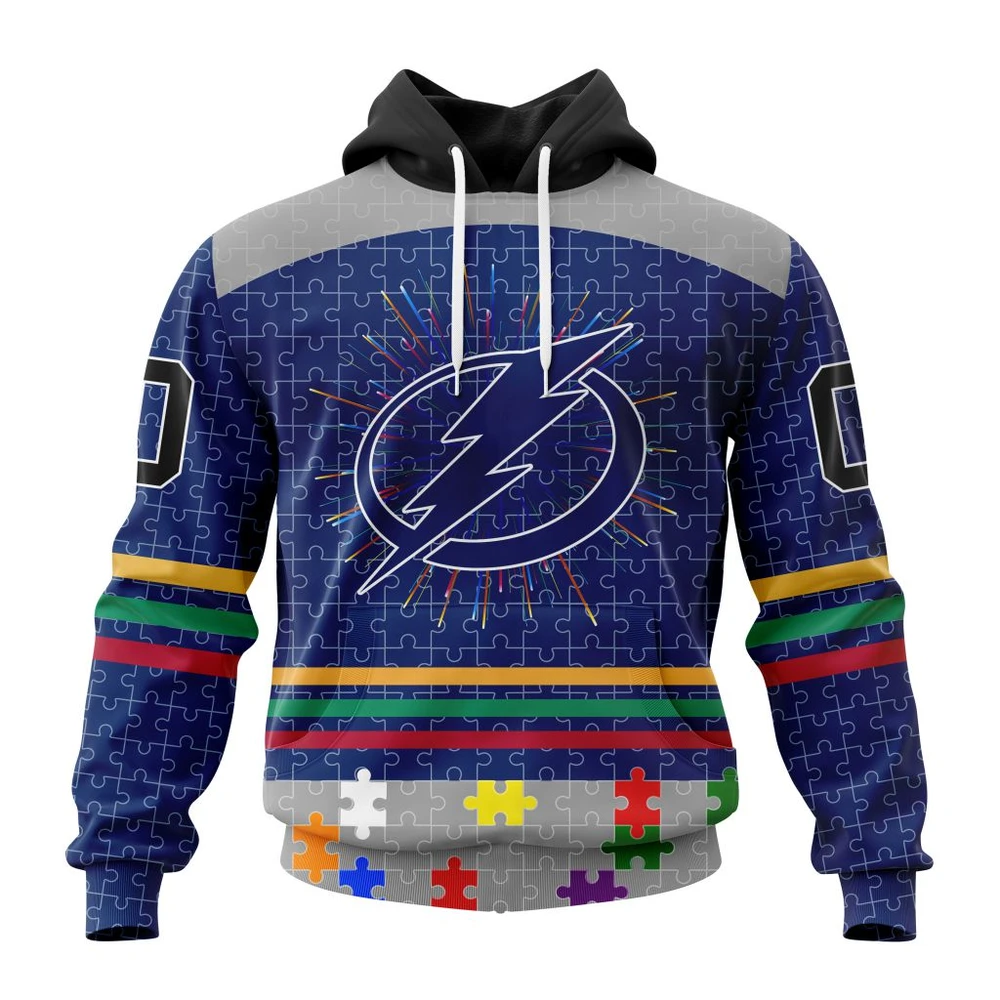 Hoodie NHL Tampa Bay Lightning, Specialized Fearless Aganst Autism V0122 QTNHL080524A2511HD