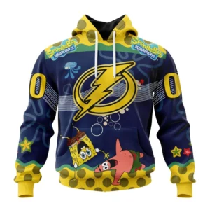 Hoodie NHL Tampa Bay Lightning, Specialized Jersey With Spongebob QTNHL080524A3314HD