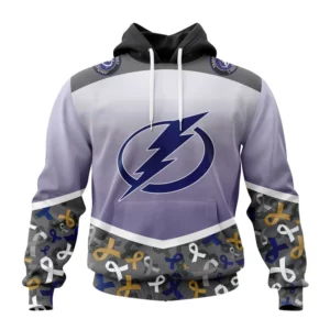 Hoodie NHL Tampa Bay Lightning, Specialized Sport Fights Again All Cancer V0122 QTNHL080524A3348HD