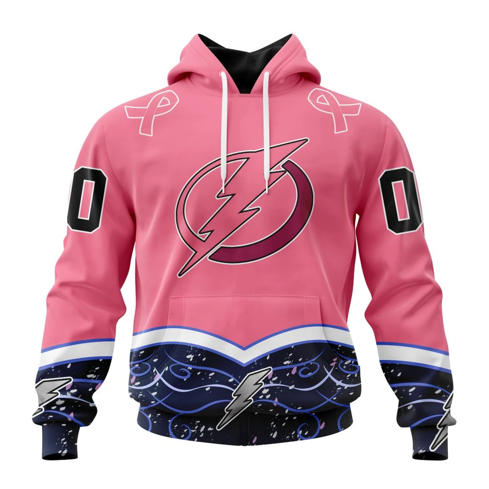 Hoodie NHL Tampa Bay Lightning, Specialized Unisex For Hockey Fights Cancer QTNHL080524A2815HD