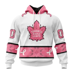 Hoodie NHL Toronto Maple Leafs In Classic Style With Paisley! In October We Wear Pink Breast Cancer QTNHL080524A1660HD