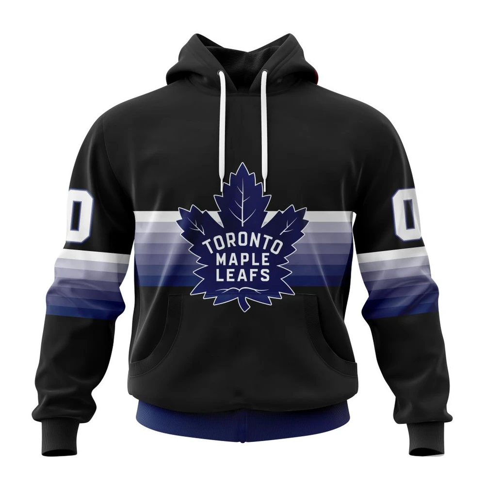 Hoodie NHL Toronto Maple Leafs Special Black And Gradient Design St2301 QTNHL080524A1398HD