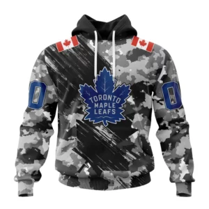 Hoodie NHL Toronto Maple Leafs Special Camo Armed Forces Design St2301 QTNHL080524A2166HD