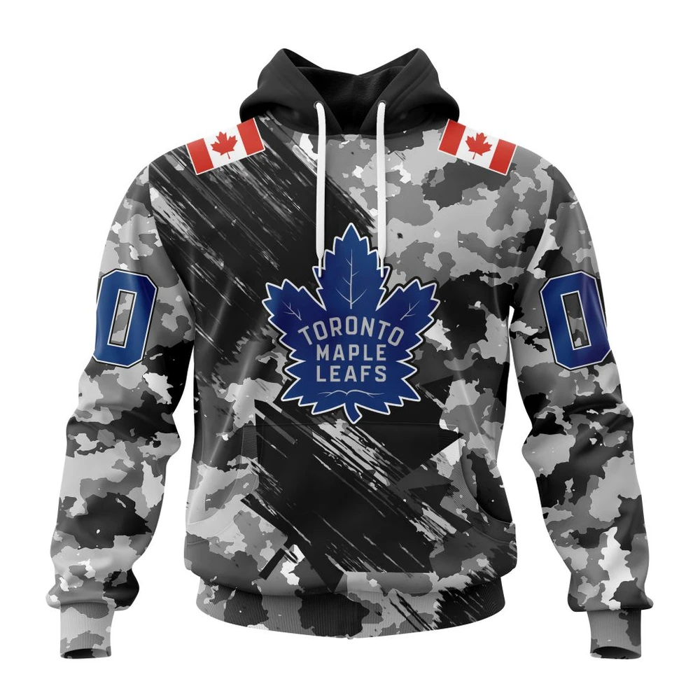 Hoodie NHL Toronto Maple Leafs Special Camo Armed Forces Design St2301 QTNHL080524A2166HD