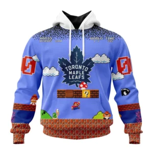 Hoodie NHL Toronto Maple Leafs Special Kits With Super Mario Game Design QTNHL080524A125HD