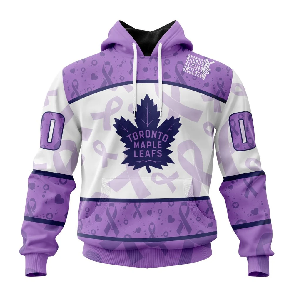 Hoodie NHL Toronto Maple Leafs Special Lavender Fight Cancer St2201 QTNHL080524A51HD