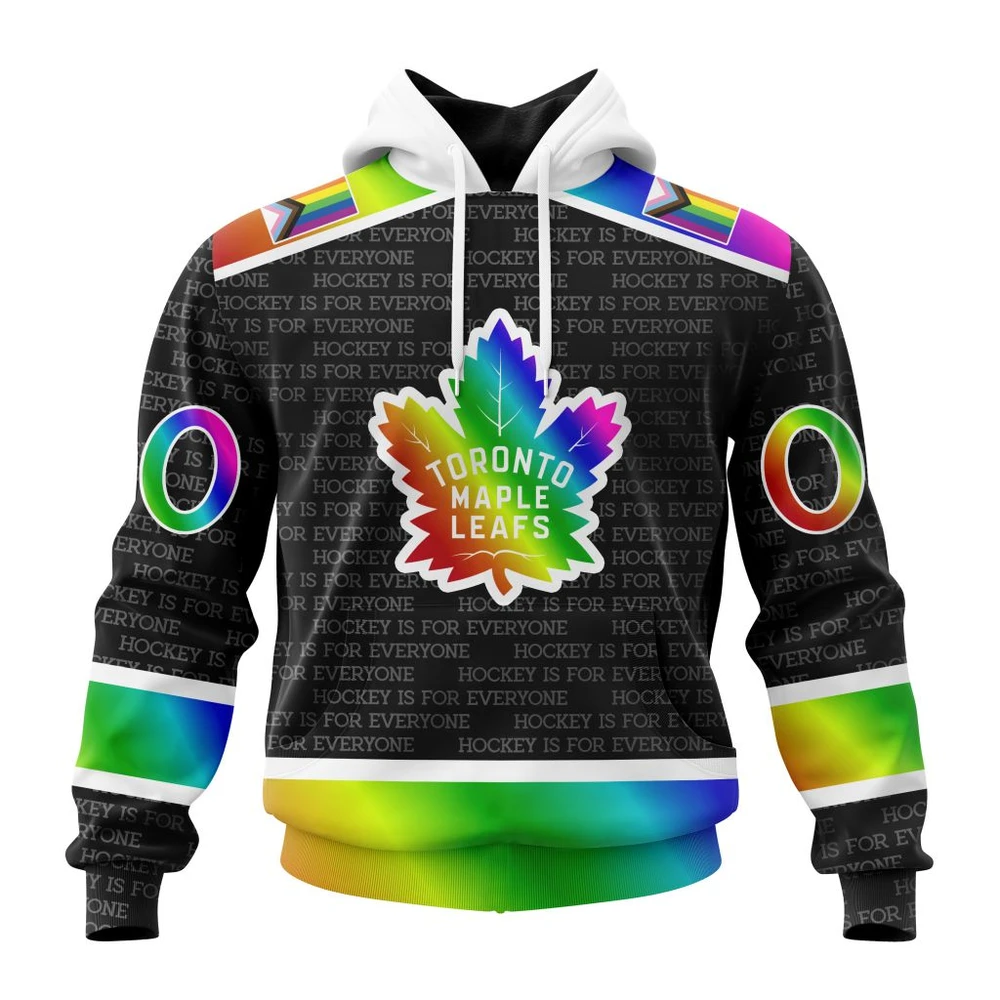 Hoodie NHL Toronto Maple Leafs Special Pride Design Hockey Is For Everyone QTNHL080524A300HD