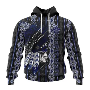 Hoodie NHL Toronto Maple Leafs Special Skull Native Design St2301 QTNHL080524A2101HD