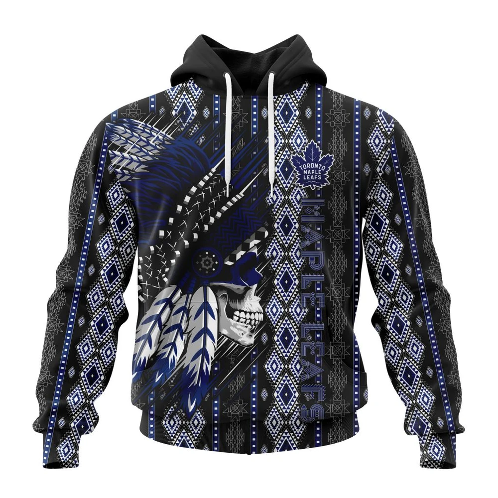 Hoodie NHL Toronto Maple Leafs Special Skull Native Design St2301 QTNHL080524A2101HD