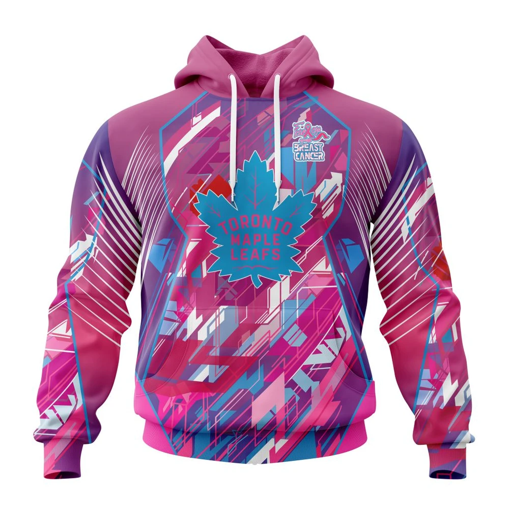 Hoodie NHL Toronto Maple Leafs, Specialized Design I Pink I Can! Fearless Again Breast Cancer QTNHL080524A3554HD