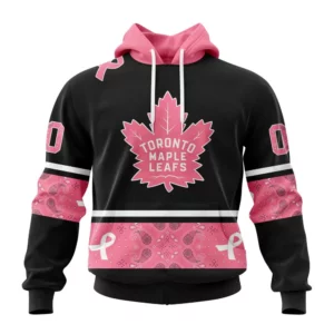 Hoodie NHL Toronto Maple Leafs, Specialized Design In Classic Style With Paisley! In October We Wear Pink Breast Cancer QTNHL080524A7HD