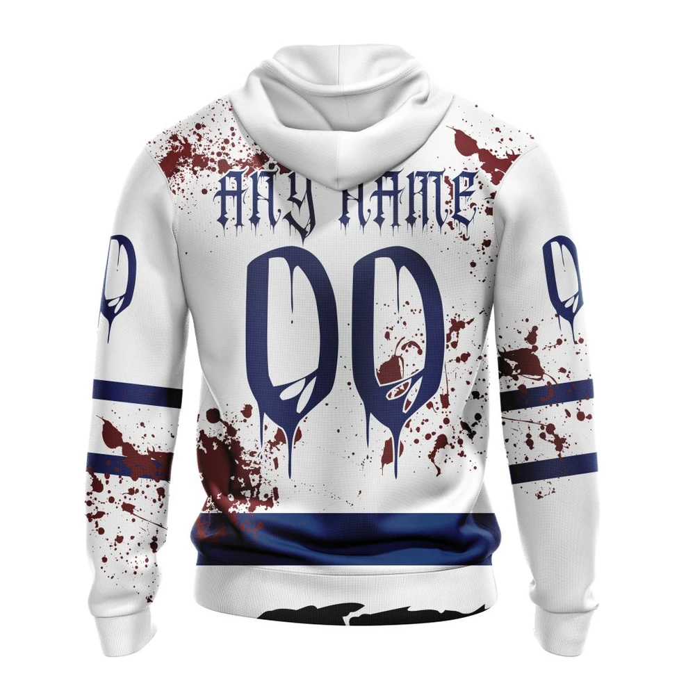 Hoodie NHL Toronto Maple Leafs, Specialized Design Jersey With Your Ribs For Halloween QTNHL080524A386HD - Image 2