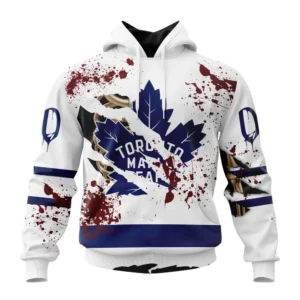 Hoodie NHL Toronto Maple Leafs, Specialized Design Jersey With Your Ribs For Halloween QTNHL080524A386HD