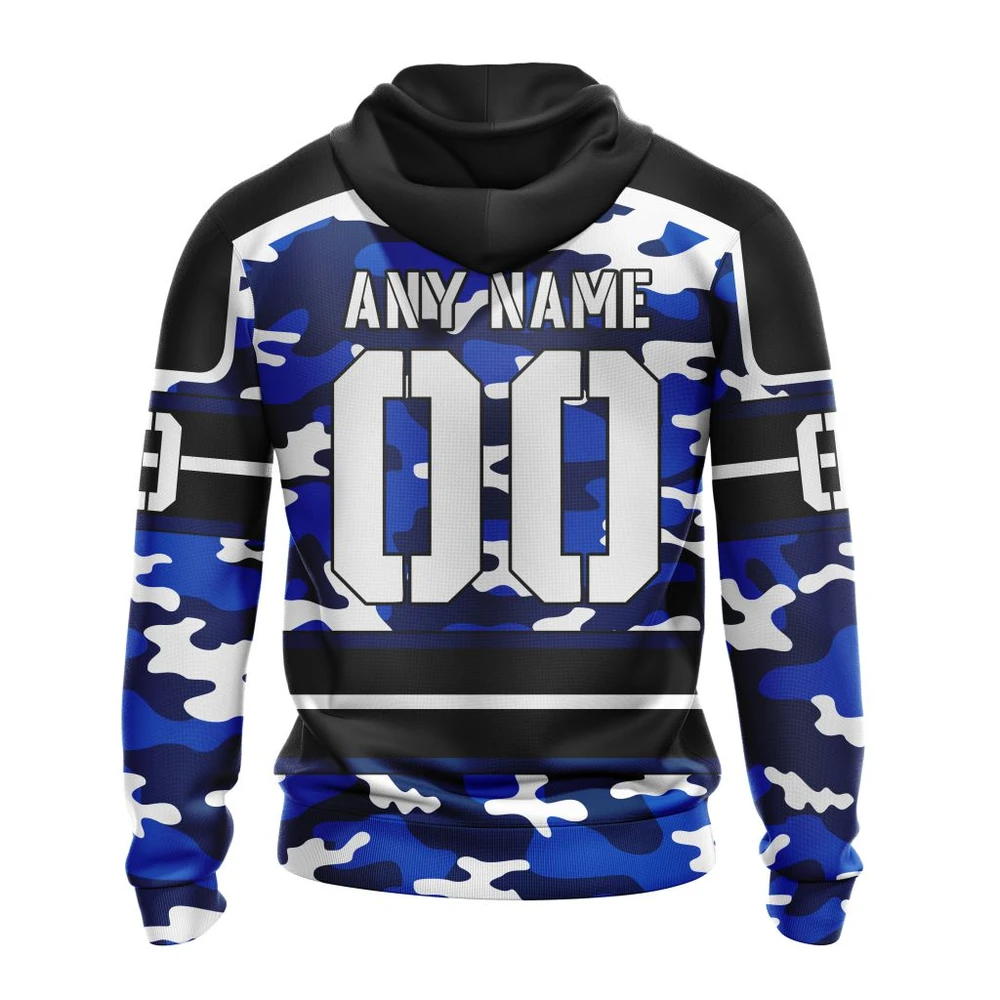 Hoodie NHL Toronto Maple Leafs, Specialized Design Wih Camo Team Color And Military Force Logo QTNHL080524A3523HD - Image 2