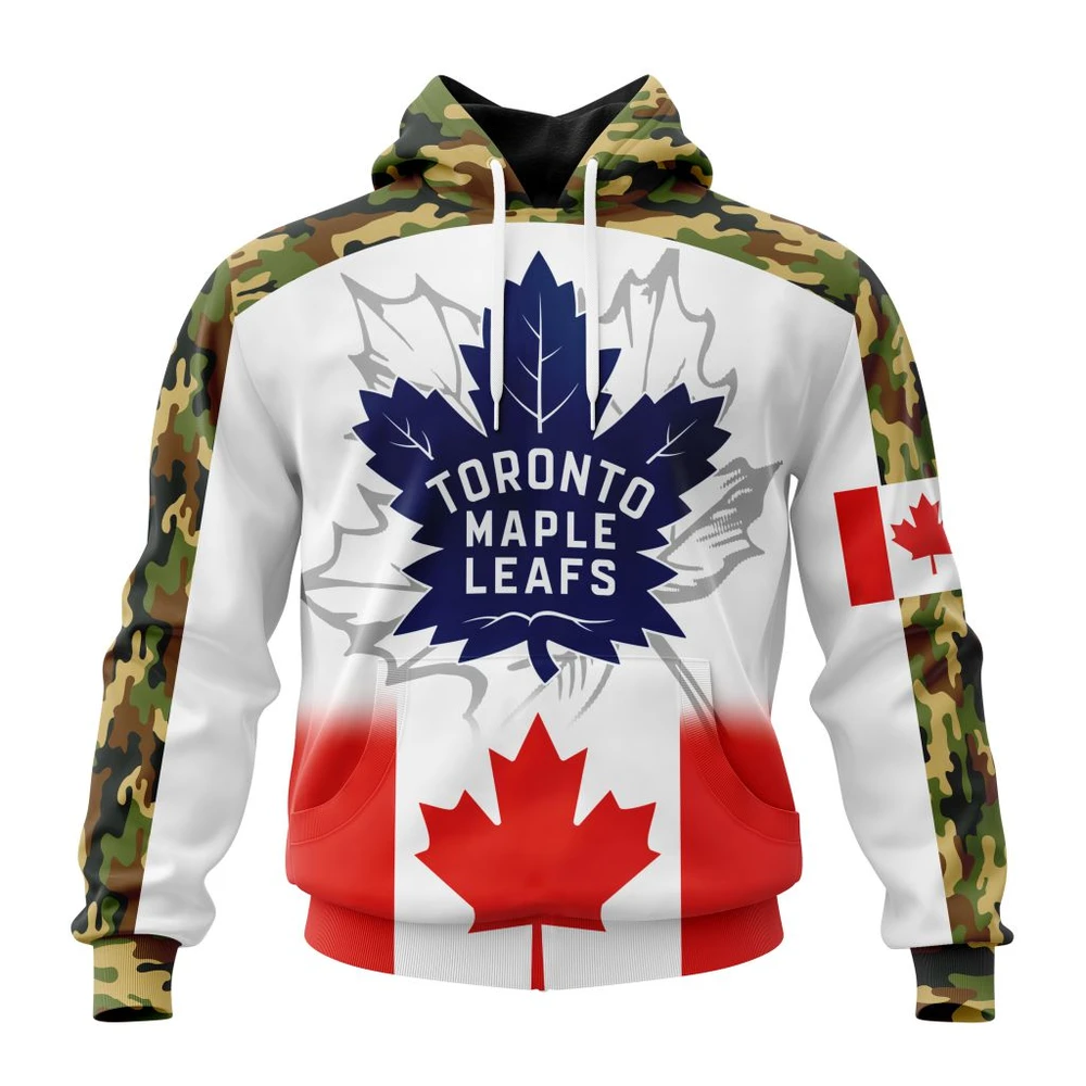 Hoodie NHL Toronto Maple Leafs, Specialized Design With Our Canada Flag QTNHL080524A55HD