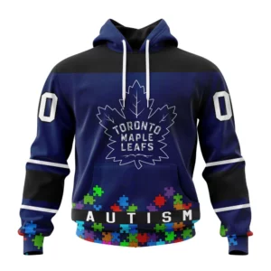Hoodie NHL Toronto Maple Leafs, Specialized Unisex Kits Hockey Fights Against Autism QTNHL080524A2647HD