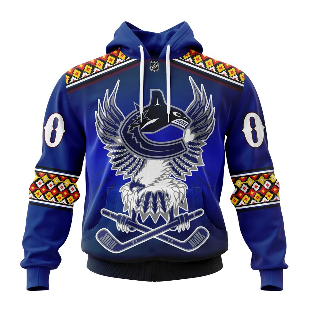 Hoodie NHL Vancouver Canucks, Celebrate Indigenous Culture With Specialized Wasac Night V0122 QTNHL080524A3974HD