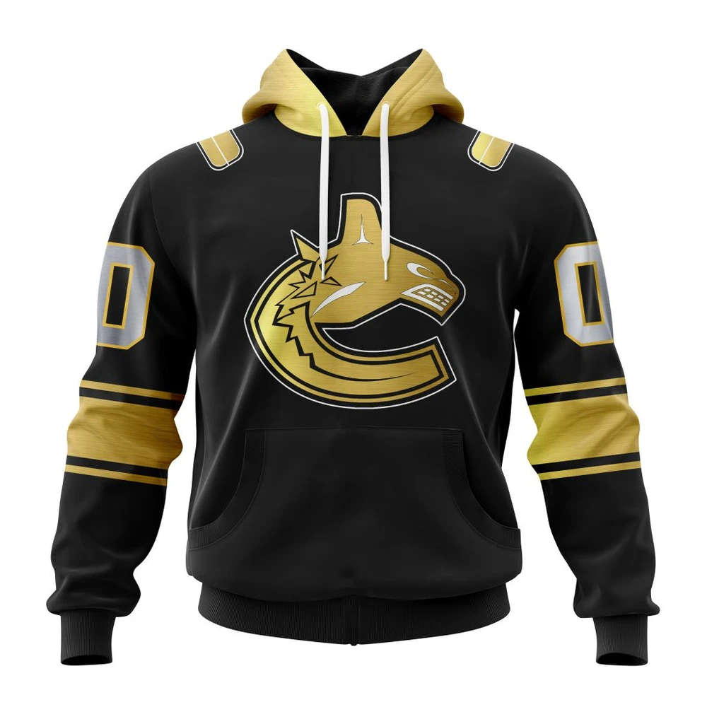 Hoodie NHL Vancouver Canucks Special Black And Gold Design St2401 QTNHL080524A758HD