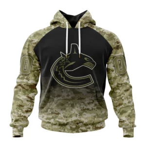 Hoodie NHL Vancouver Canucks Special Camo Design For Remembrance Day St2302 QTNHL080524A1766HD