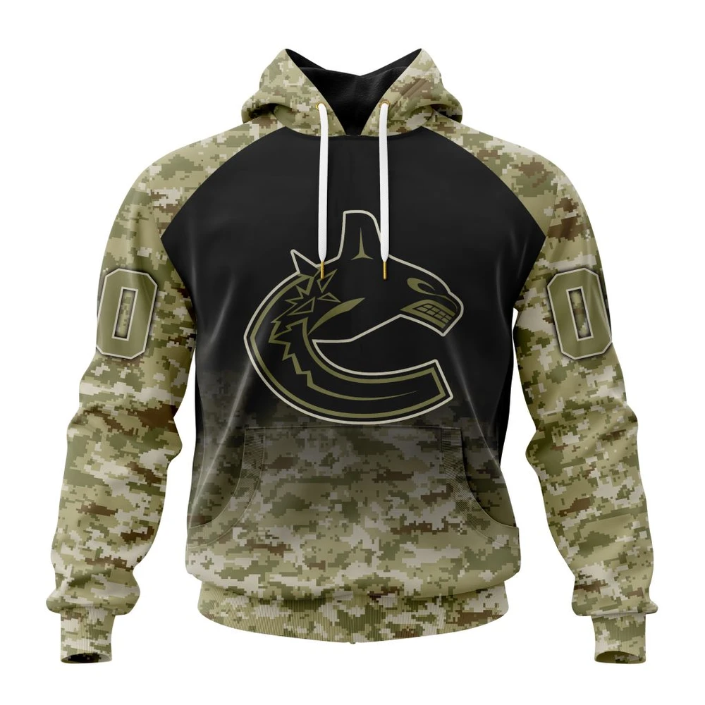Hoodie NHL Vancouver Canucks Special Camo Design For Remembrance Day St2302 QTNHL080524A1766HD
