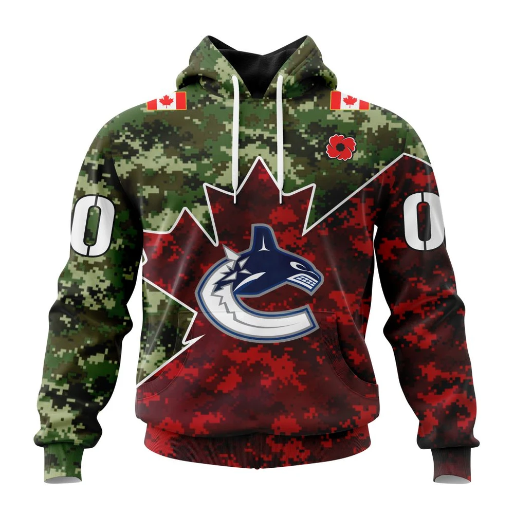 Hoodie NHL Vancouver Canucks Special Design For Remembrance Day St2201 QTNHL080524A2755HD