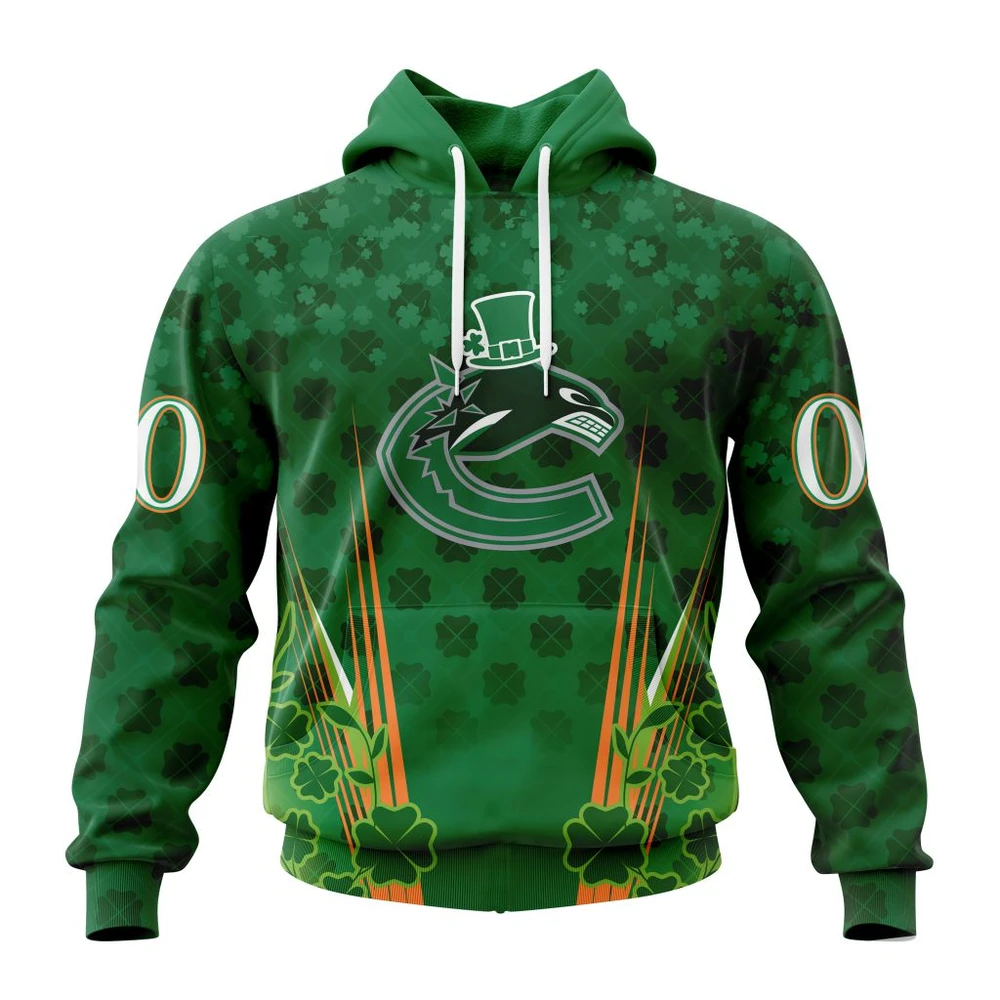 Hoodie NHL Vancouver Canucks Special Design For St. Patrick's Day St2402 QTNHL080524A1140HD
