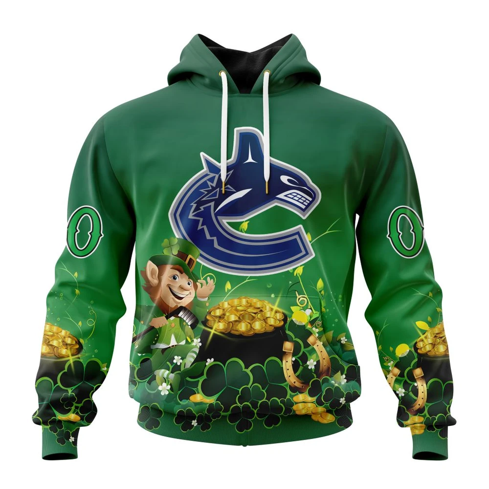 Hoodie NHL Vancouver Canucks Special Design For St. Patrick's Day St2403 QTNHL080524A888HD