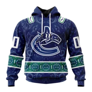 Hoodie NHL Vancouver Canucks Special Design With Canadian Aboriginal Art QTNHL080524A60HD