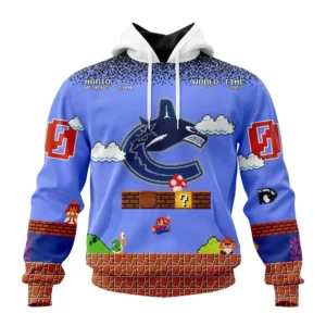 Hoodie NHL Vancouver Canucks Special Kits With Super Mario Game Design QTNHL080524A2438HD