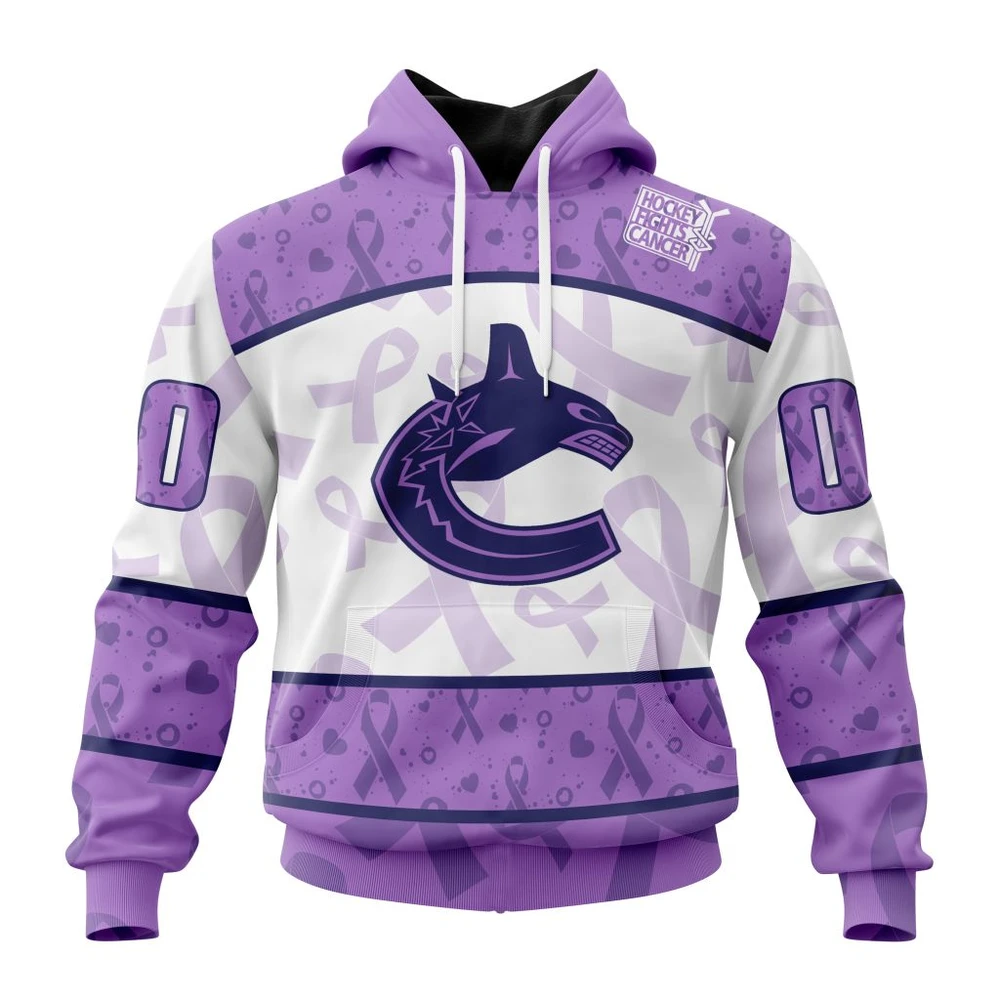 Hoodie NHL Vancouver Canucks Special Lavender Fight Cancer St2201 QTNHL080524A341HD