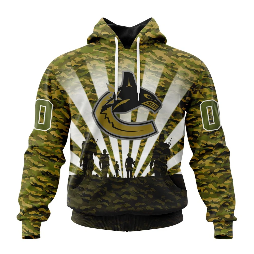 Hoodie NHL Vancouver Canucks Special Military Camo Kits For Veterans Day And Rememberance Day St2201 QTNHL080524A3462HD