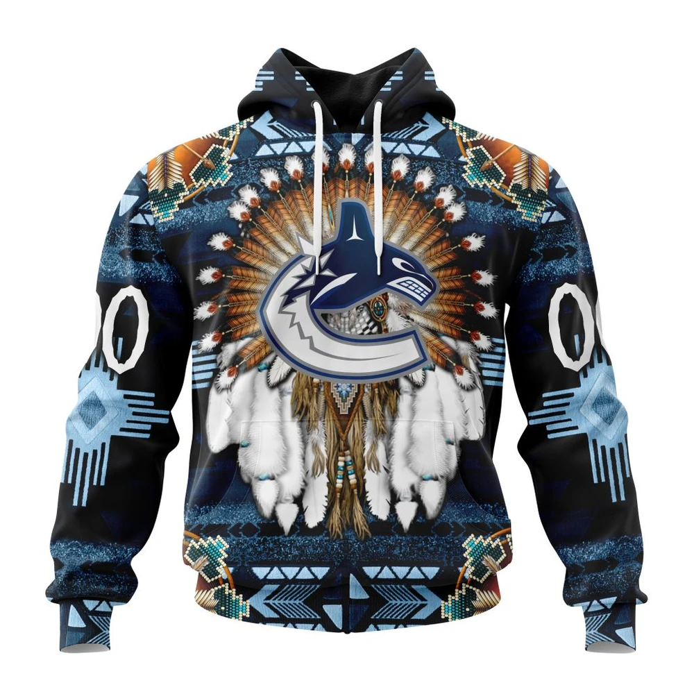 Hoodie NHL Vancouver Canucks Special Native Costume Design St2202 QTNHL080524A128HD