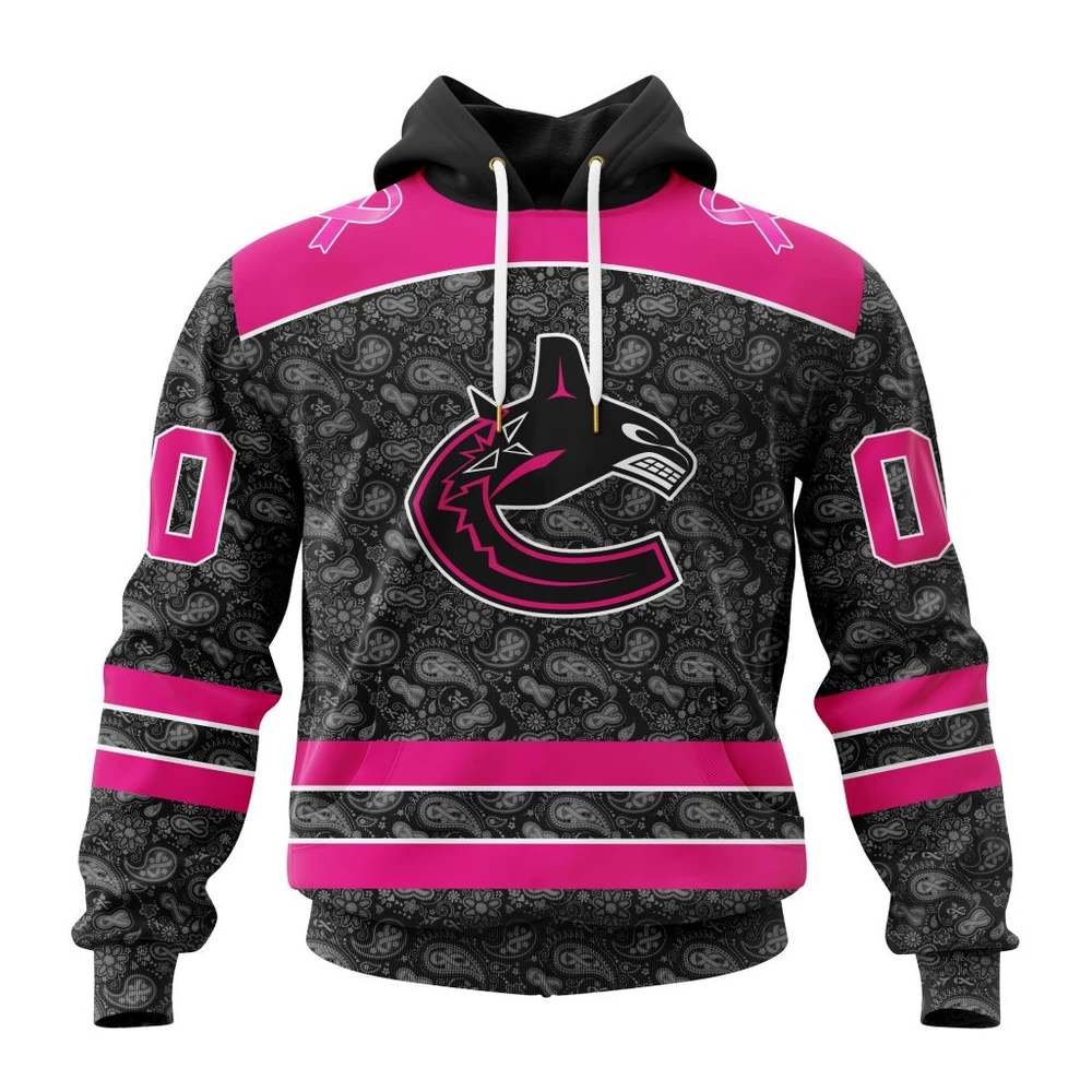 Hoodie NHL Vancouver Canucks Special Pink In The Rink Fight Breast Cancer St2301 QTNHL080524A248HD
