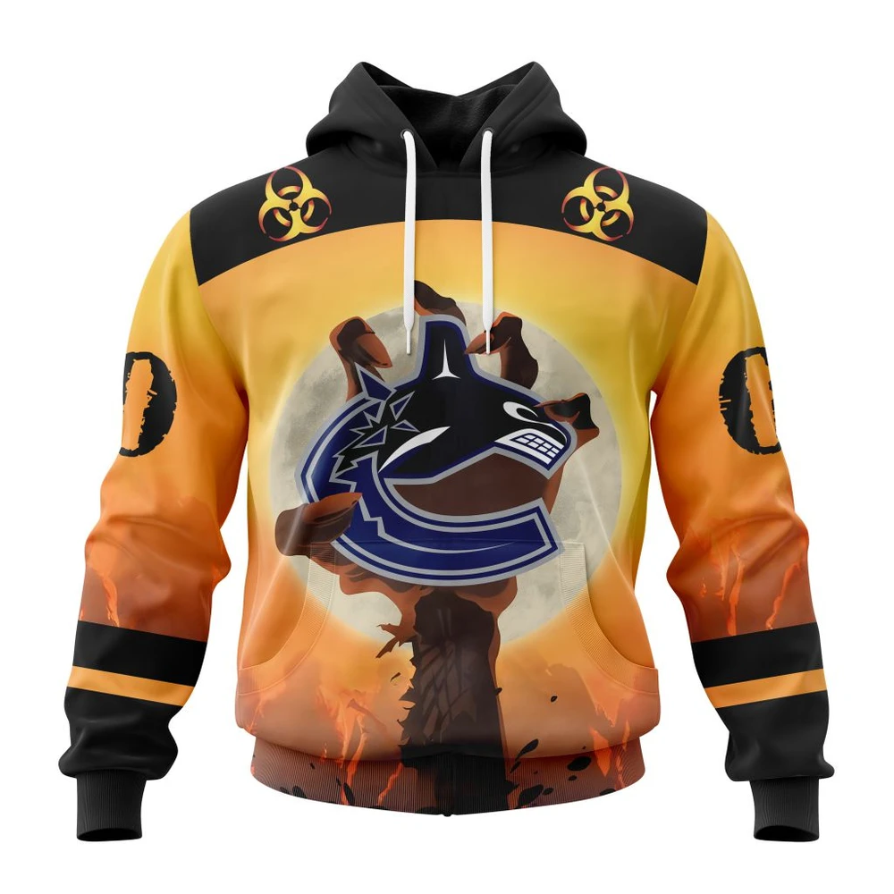 Hoodie NHL Vancouver Canucks Special Zombie Design For Halloween St2305 QTNHL080524A1926HD